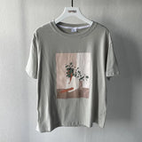 Fashion Bikini Girls Printing T-shirts Summer Tops Tees Woman Shorts Sleeve Loose Cotton Tops Boho Style Character