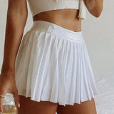 Pleated Skirt Short Woman Elastic Waist Mini Skirts Sexy Mircro Summer Embroidery Mini Tennis Skirt New