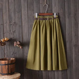 Knee Length Summer Skirt Women With Belt 2019 Fashion Korean Ladies High Waist Pleated A-line School Skirt