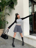 American Retro T Shirt Women Skinny Long Sleeve Crop Tops Y2k Vintage Tshirts Autumn 2000s Streetwear Tee Tops