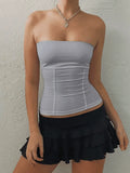 Paneled Solid Color Bandeau Top- Outfit