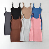 Zingj Trendy Women's Dress Summer Sexy Solid Color Slim High Waist Elastic Bag Hip Halter Skirt Short