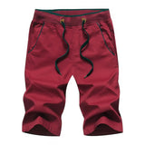 New Summer Men's Sports and Leisure Elastic Cloth Pants Loose 100% Cotton Belt Home Daily Five-Point Men's