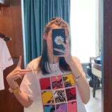 New Women T-shirts Spring Fashion Letter Pattern High Quality Female T-shirt Casual Cotton Ladies Tops Luxury Elegant