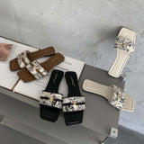 French Small Fragrant Wind Side Toe Cool Slippers Women's Shoes Wear 2025 Summer