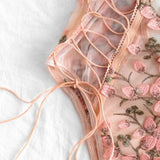Teddy lingerie Sexy Underwear Erotic Corset Lace Mesh Sleepwear Nightwear Embroidered strap one-piece sexy
