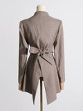 Zingj 2024 New Fashion Temperament Cross-Strap Hollow Design Sense Waist Show Thin And Long Suit