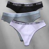 3PCS/Set M-XL Women's Thong Cotton Female Underpants Letter Waist Underwear Sexy Women's Panties Lingerie Thongs