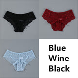 Sexy Women Lace Panties Underwear Seamless Transparent Panties Thongs Low Waist Hollow Briefs Solid Female Panty