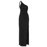 Zingj 2024 New Lace-Up Back Sexy Slit Dress Women's