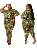 Piece Women Sets 2023 Autumn Winter New Arrival Matching Sets Print Color Two Pieces Sets Top Pants Suits Outfits