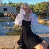 SUCHCUTE Patchwork Dress For Women Modis Autumn 2019 Harajuku Ladies Sukienki Female Dresses Roupas Feminina Woman Party