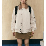Zingj Brown Cleanfit Bump Color Jacket Coat Female Spring And Autumn Design Sense Lapel Versatile Niche Top