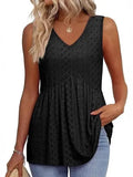 New Women's Vest Flowing Lotus Leaf Side Top Women's Elegant Sleeveless V-Neck Doll