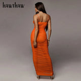 Women Fashion Summer Sleeveless Bodycon Mesh See Through Soild Color Long Dress Sundress 2021 Female Clothing