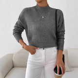 Point T-Shirt With Long-Sleeved Knitted Jersey Temperament Elegant Loose
