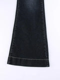 Washed Low Waist Flare Jeans- Outfit