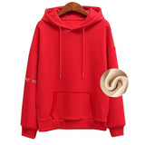 Women Thick Warm Hoodies fleece jackets woman Girls Pullover Long Sleeve Loose Plush Hoodie Teenagers Autumn Winter