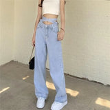 Waist With Pure Desire Hot Girls' Pants Jeans Women's Summer Loose Wide-Legged Trousers Straight Trousers Floor