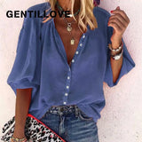Solid Oversized Loose Shirt Vintage Button Tunic Summer Tops and Blouses Women's Clothing blusas mujer de moda