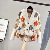 spring and autumn fashion new women's knitted long-sleeved v-neck sweater cardigan jacket women loose western
