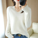 Zingj Out Makes Bottom Unlined Upper Garment Female Autumn Dong New Style Sweater Inside Jacket Long Sleeve Sets Foreign Style Slim V Gets Sweater Female-Outfit