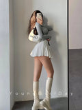 Skirt with Shorts Women Sexy High Waist White Black A-line Korean Gyaru Mini Tennis Skirt School Girl