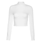 cotton hollow out sexy tshirt bandage backless long sleeve tops Harajuku slim bodycon streetwear knitted