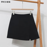Irregular A-Word Fork High-Waist Skirt Short Skirt Women's Korean Dress Dress Dress