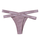 Cross Strap Women High Waist Panties Letter Waisted Thongs Cotton G-string Femme Hollow Out Lady Briefs Lingerie