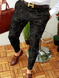 Summer Casual Long Pant Streetwear 2021 Spring Fashion Plaid Printed Pencil Pants For Mens Vintage Mid Waist Button