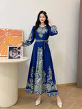 Zingj New Style Dress For Women's Holiday, Single-Breasted Collar, Single-Breasted Court Style, Vintage Printed Wide Swinging Long