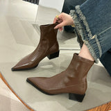 Short Boots Women's New 2025 Autumn / Winter Women's Boots Fashion Thick Heel Thin Boots Niche Design Martin