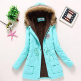New Winter Padded Coats Women Cotton Wadded Jacket Medium Long Parkas Thick Warm Hooded Quilt Snow Outwear
