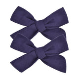 Lovely Baby Solid Hair Bows With Clip Bowknot Hair Clips Headwear Children Cute Cotton Hairpins Barrettes Hair