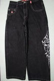 Vintage Gothic Embroidery Jeans Men Y2K New Street Hip Hop Trend Baggy Jeans Couple Harajuku Joker Slouchy Jeans