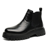 Zingj Martens Men Low Top Heighten Boots Men's Snowboots Chelsea British Wind Leather Boots