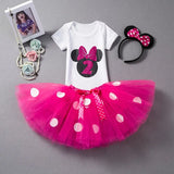 Mouse Baby Girls Dress 1st Baptism Dress For Infant Girl 2 Years Old Baby Kids Clothes Polka Dots Summer Newborn