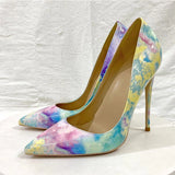 Colorful Women Pointy Toe Slip On Glossy Stiletto Pumps Sexy Ladies High Heel Party Dress Shoes Plus Size 10 11