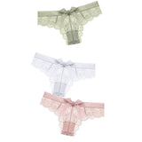 Sexy String Lace Underwear Women Back Bow Panties Women G String T-back Thong Transparent Lingerie Cute