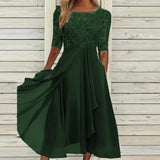 Long Sleeve Loose Pullover Dress Vintage Printed Women Buttoned Shirt Dress 2022 Summer Lady O-Neck Casual Maxi