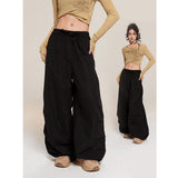 Zingj Wide-Leg Sweatpants Elastic Waist Logo Loose Versatile Air Pants Parachute Paratroop Cargo