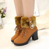 Zingj 2013 New Rhinestone High Heel Thick Heel Hair Hair Mouth Short Leg Short Boots And Velvet Martin Boots Women's Plus Size Women's Shoes- Outfit