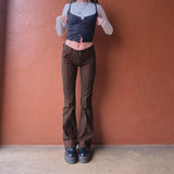 Black Vintage Skinny Long Trousers Women Casual Low Waist Pants Capris Fashion Pocket Sweatpants Streetwear