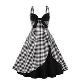Women's 50s Spaghetti Strap Pinup Dress Summer Casual Swing Sundress Robe De Cocktail Floral Printed Vintage Rockabilly