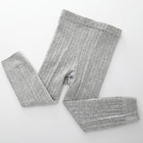 0 to 8 Yrs Spring Autumn Double Needle Leggings Girl Combed Cotton Ribbed Leggings Baby Soft Lace Knitted Pant For