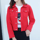 Jacket Women Green 2020 Autumn Woman Denim Jean Womens Coats Basic Jackets Female Slim Stretch Short Coat Feminina