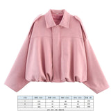 Women's 2025 New Bat Sleeve Loose-Fitting Velvet Bomber Jacket