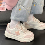 Pastel Color Block Star Sneakers-Outfit