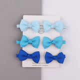 Sweet Mini Bows Hair Clips For Cute Girls Solid Ribbon Hairpins Boutique Barrettes Headwear Kids Hair Accessories